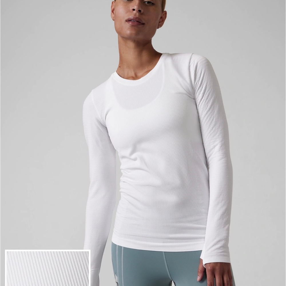 Athleta NWT Fuzzy Blizzard Rib LS Top